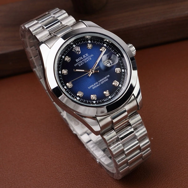 RLX Oyster Datejust Stainless Steel Watch Two Tone Silver-Blue