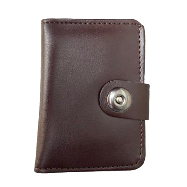 Dark brown Magnetic Closure synthetic leather mens wallet